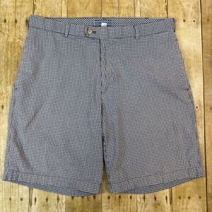 Peter Millar Golf Shorts Mens Size 35 Blue Gingham Microcheck